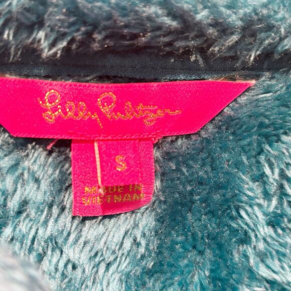 Lilly Pulitzer Turquoise Skipper Sherpa Pullover - size Small - Picture 3 of 8